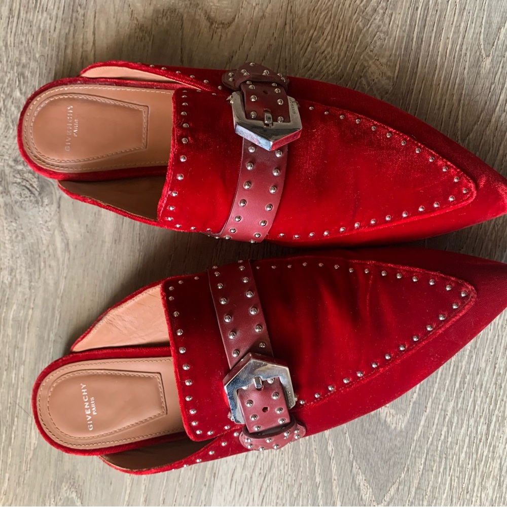 Givenchy Red Studded Women's Mules